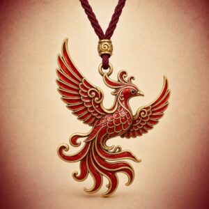 Vermilion Bird Fortune Pendant – Cinnabar Pendant