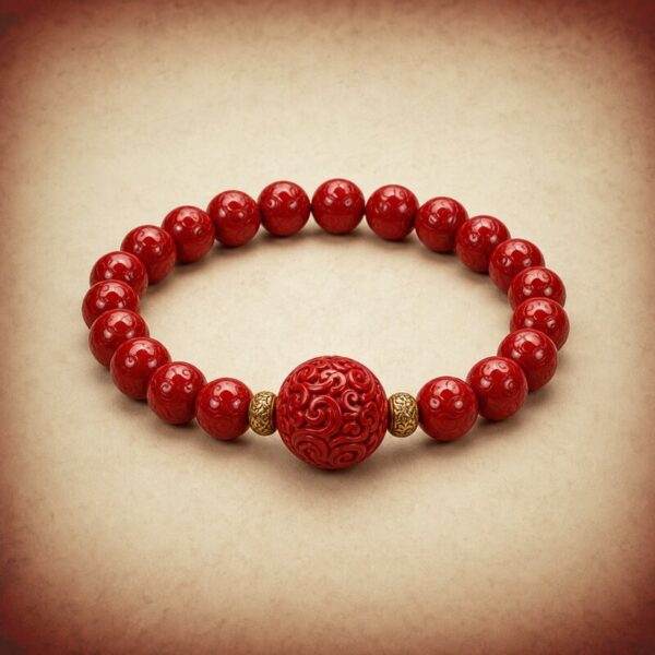 Cinnabar Fortune Bead Bracelet